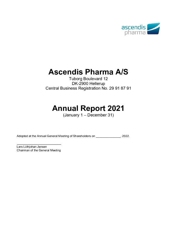Ascendis Pharma A/S（ASND）2021财年年度报告（英文版）