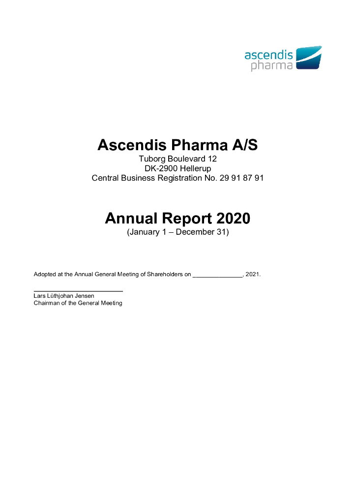 Ascendis Pharma A/S（ASND）2020财年年度报告（英文版）