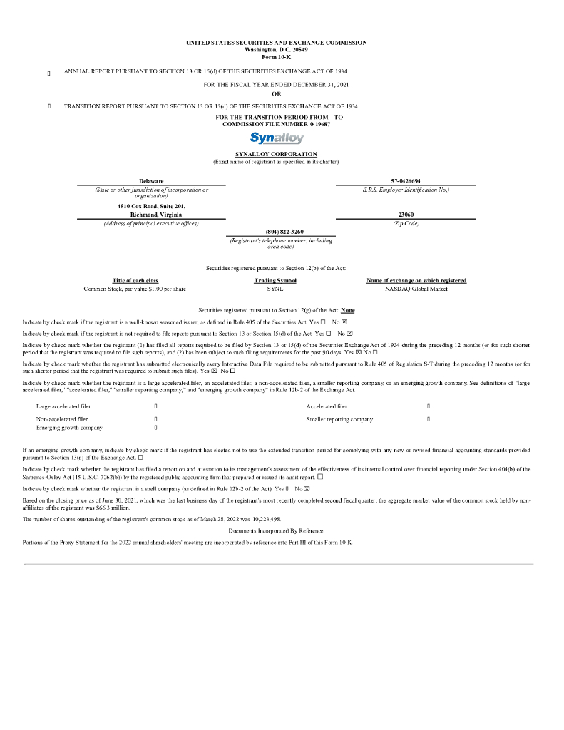 Ascent Industries Co.（ACNT）2021财年年度报告（英文版）