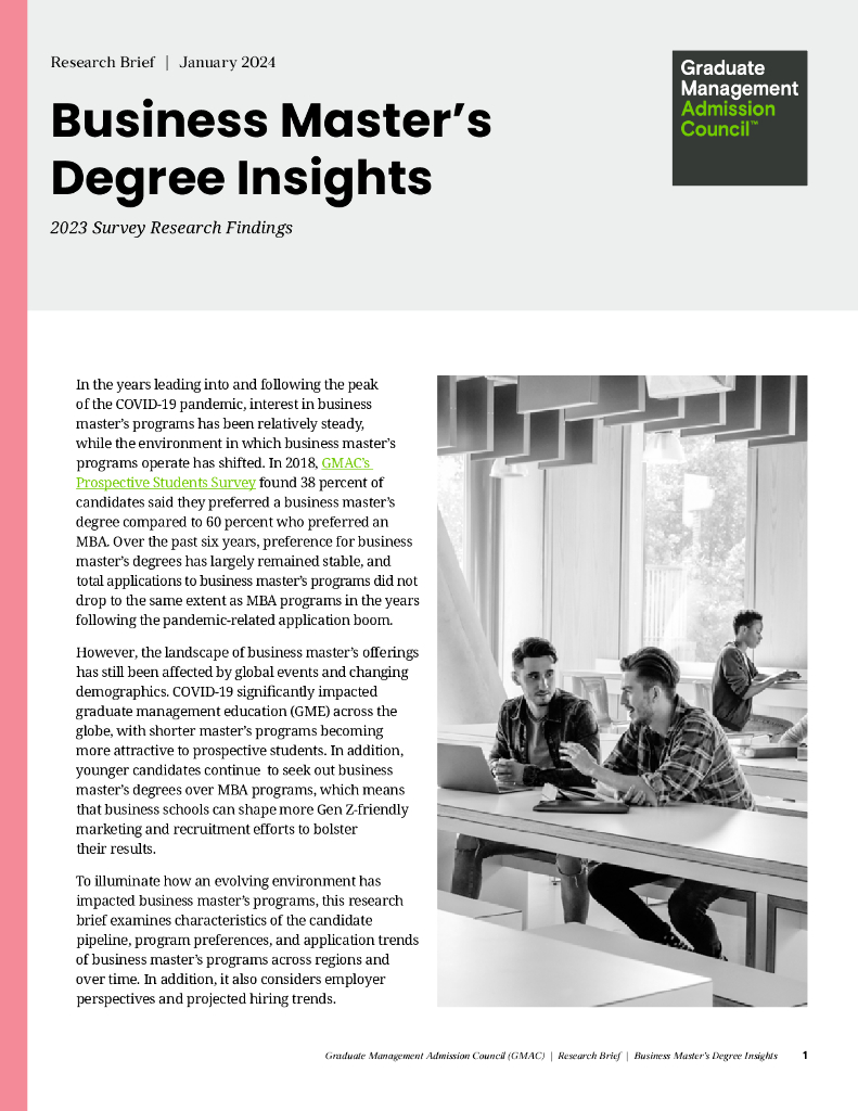 GMAC：工商管理硕士学位：2023年调查研究结果报告（英文版）