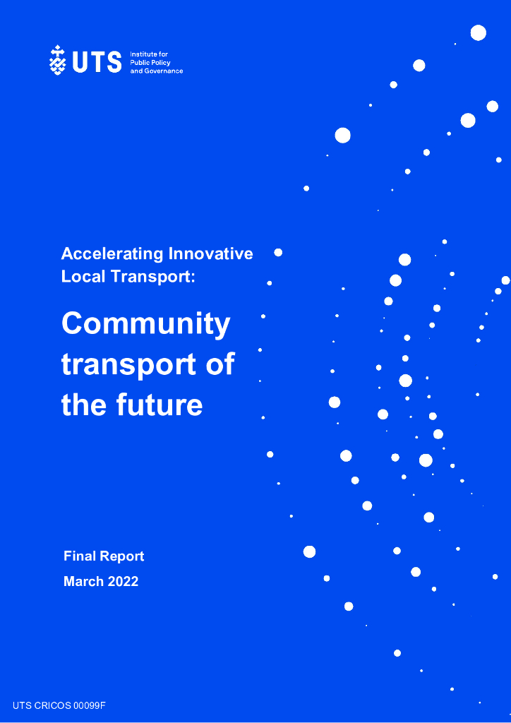 UTS：加速创新本地交通：2022未来的社区交通最终报告（英文版）