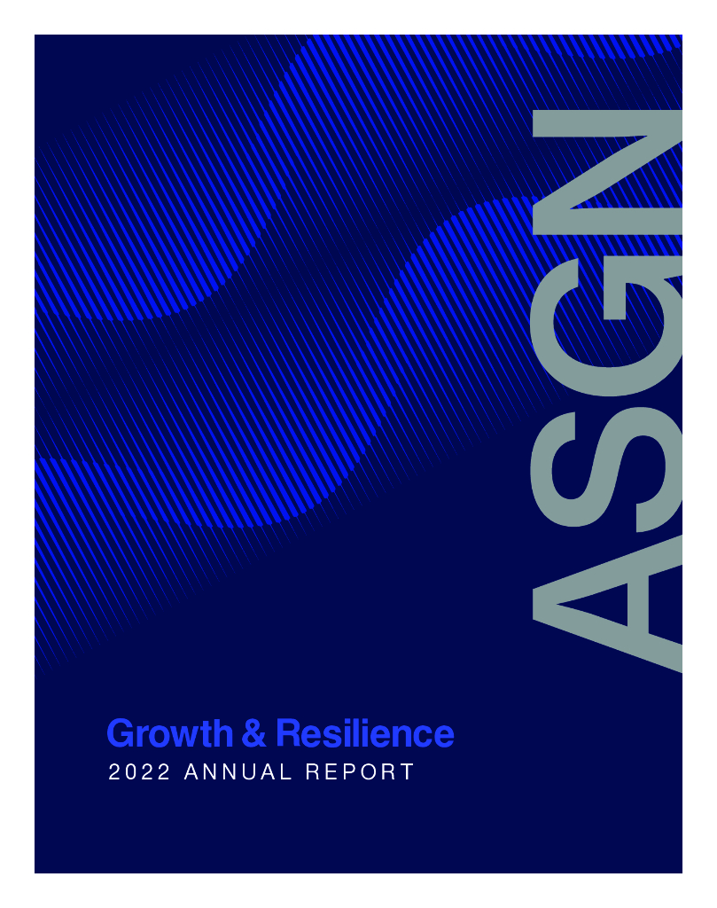 ASGN Incorporated（ASGN）2022财年年度报告（英文版）