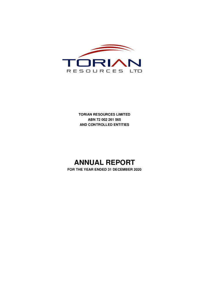 Asra Minerals（ASR）2020财年年度报告（英文版）