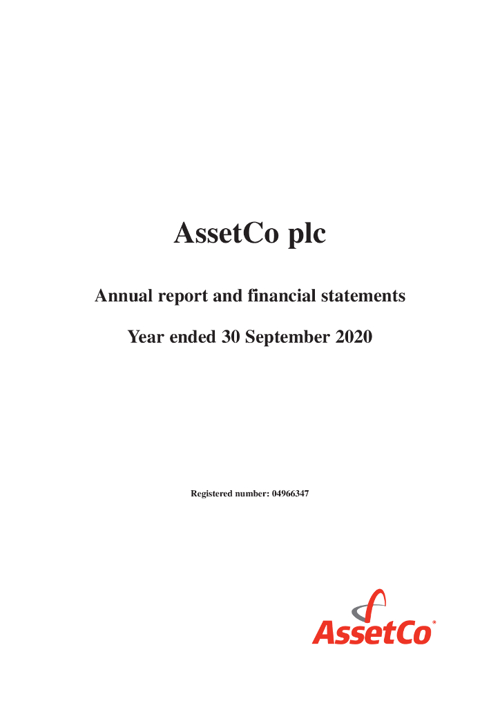 Assetco PLC（ASTO）2020财年年度报告（英文版）
