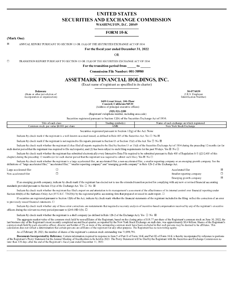 AssetMark Financial Holdings, Inc.（AMK）2022财年年度报告（英文版）