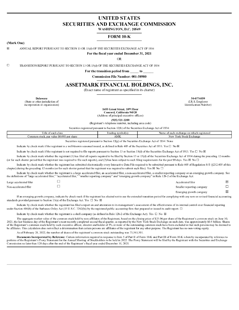 AssetMark Financial Holdings, Inc.（AMK）2021财年年度报告（英文版）