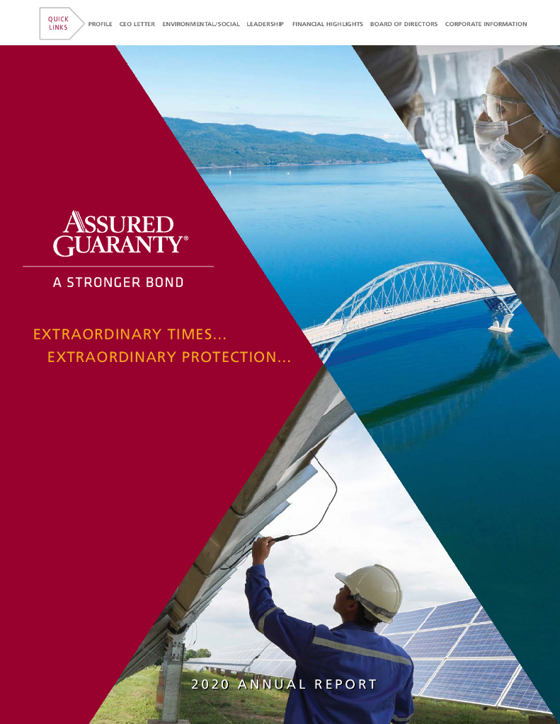 Assured Guaranty Ltd.（AGO）2020财年年度报告（英文版）
