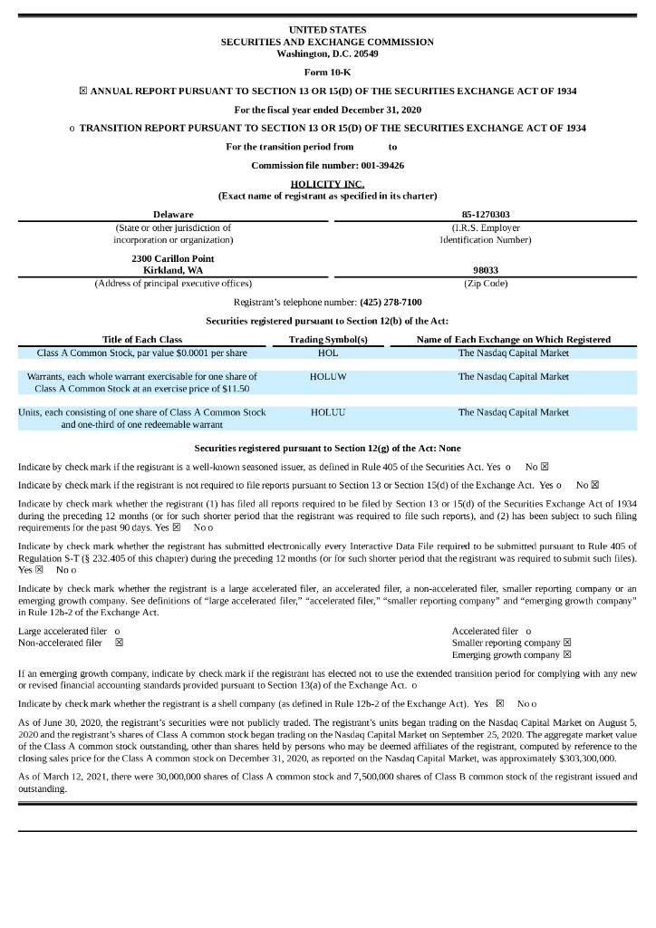 Astra Space, Inc.（ASTR）2020财年年度报告（英文版）