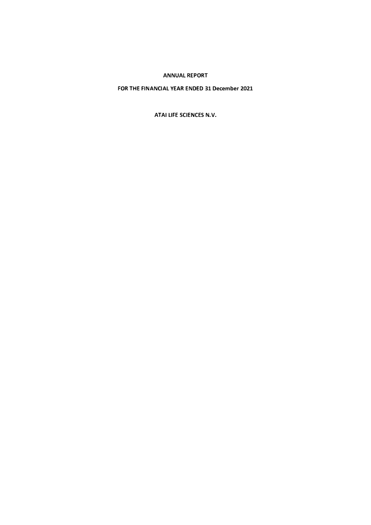 Atai Life Sciences N.V.（ATAI）2021财年年度报告（英文版）
