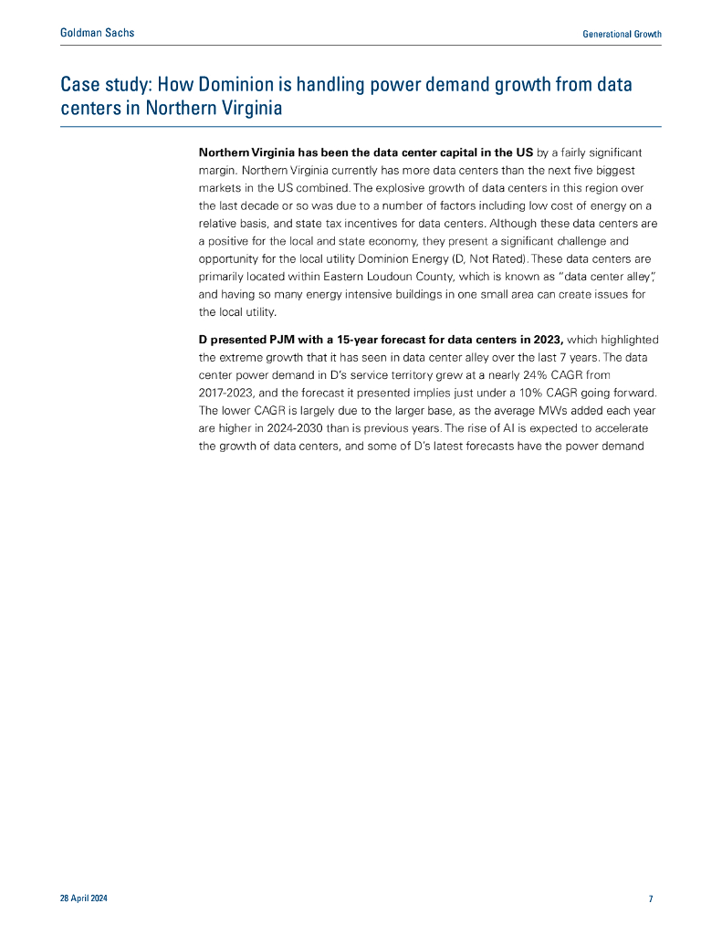 高盛：2024代际增长报告：人工智能、数据中心和即将到来的美国电力需求激增（英文版）_第7页