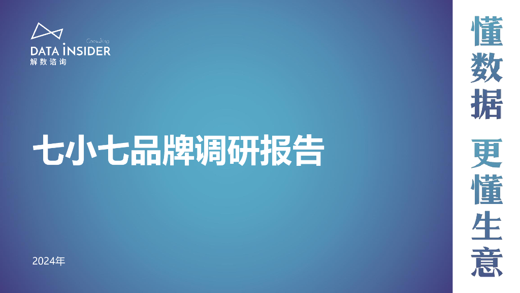解数咨询：2024七小七品牌调研报告