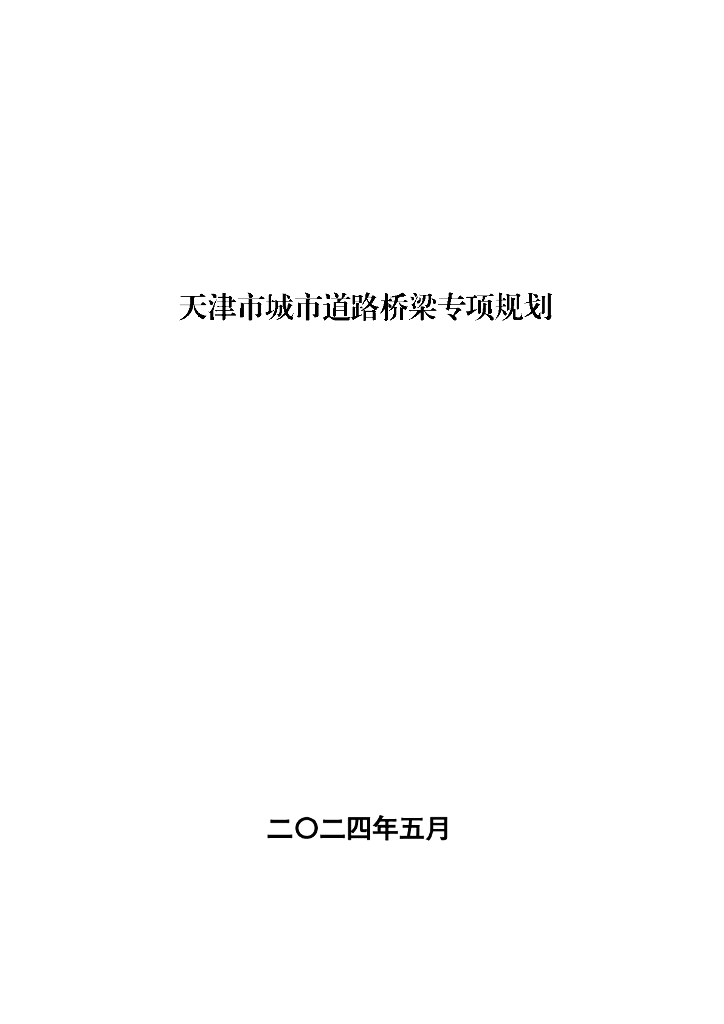 天津市城市道路桥梁专项规划