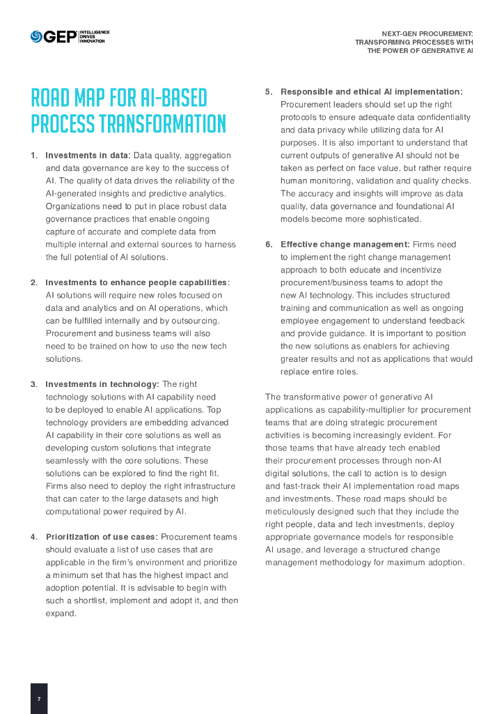 GEP：2024具有生成人工智能能力的下一代采购转换流程报告（英文版）_第7页