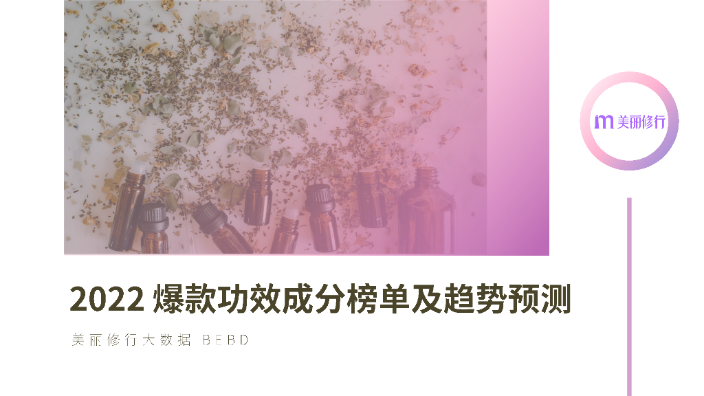 美丽修行：2022爆款功效成分榜单及趋势预测报告