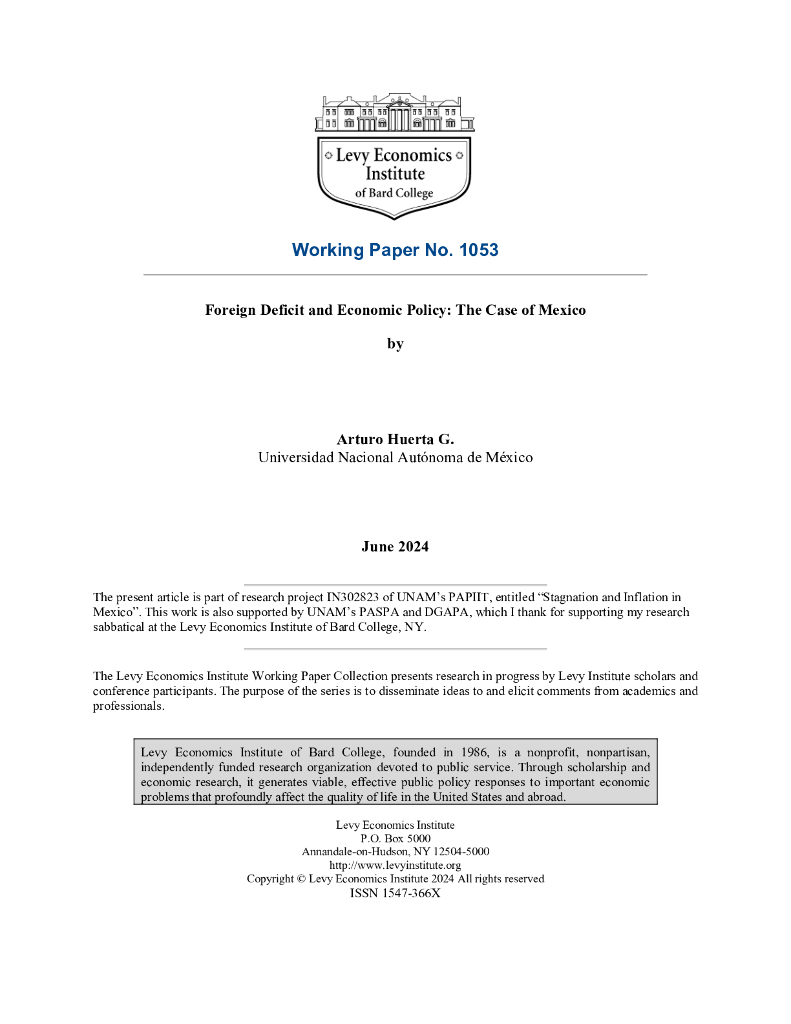 巴德学院利维经济研究所：2024对外赤字与经济政策：以墨西哥为例报告（英文版）