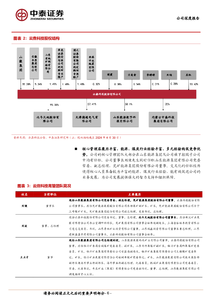 中泰证券：云鼎科技（000409）-能源IT优质企业，智慧矿山大模型与华为深度合作_第6页