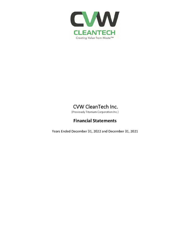 CVW CleanTech（CVW）2022财年年度报告（英文版）