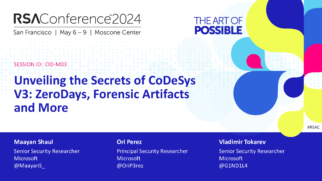 2024_USA24_CID M03_01：Unveiling the Secrets of Codesys V3 ZeroDays Forensic Artifacts and More