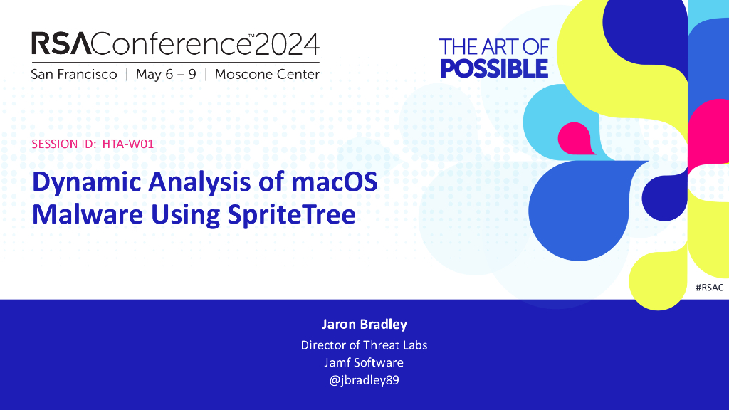 2024_USA24_HTA W01_01：Dynamic Analysis Of MacOS Malware Using SpriteTree