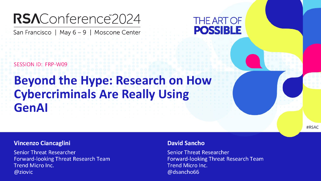 2024_USA24_FRP W09_01：Beyond the Hype Research on How Cybercriminals Are Really Using GenAI