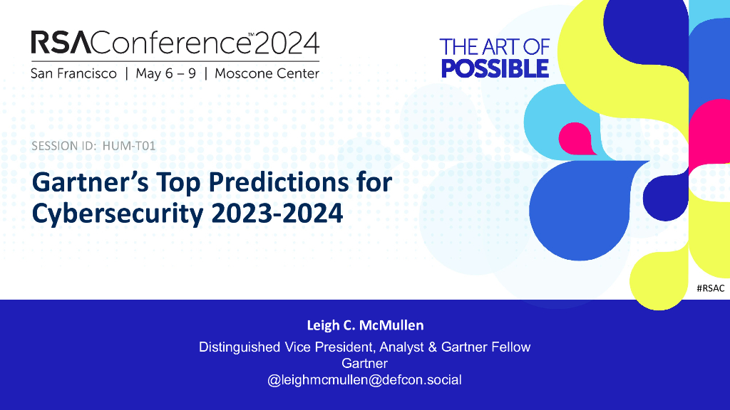 2024_USA24_HUM T01_01：Gartner's Top Predictions for Cybersecurity 2023 2024