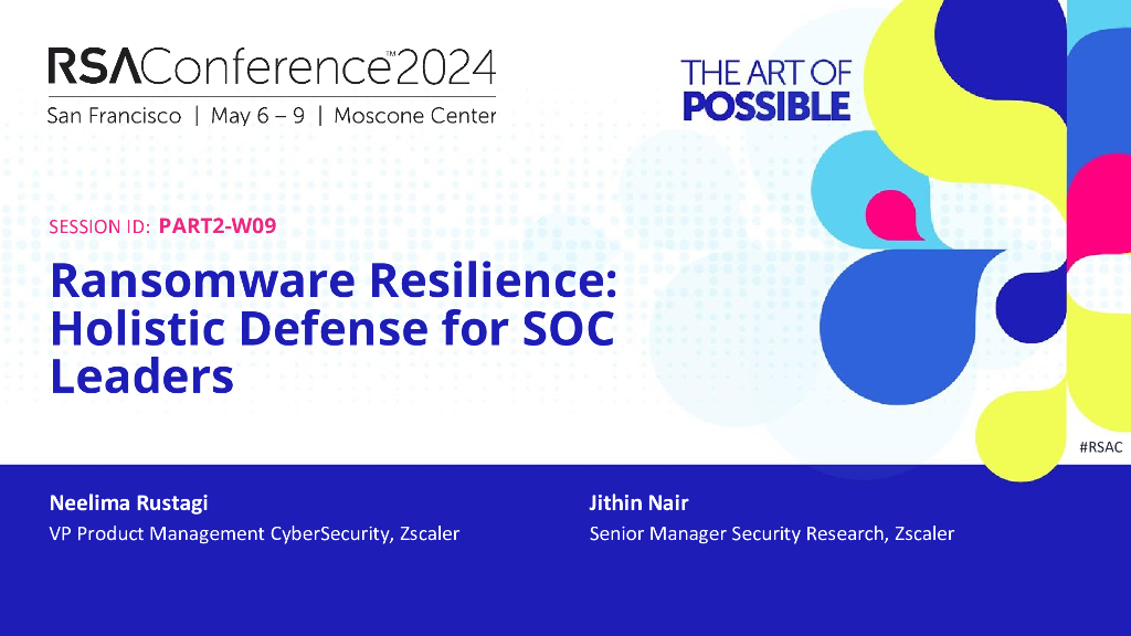 2024_USA24_PART2 W09_01：Ransomware Resilience Holistic Defense for SOC Leaders