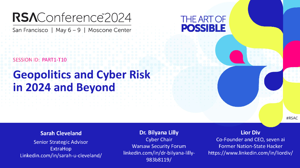 2024_USA24_PART1 T10_01：Geopolitics and Cyber Risk in 2024 and Beyond