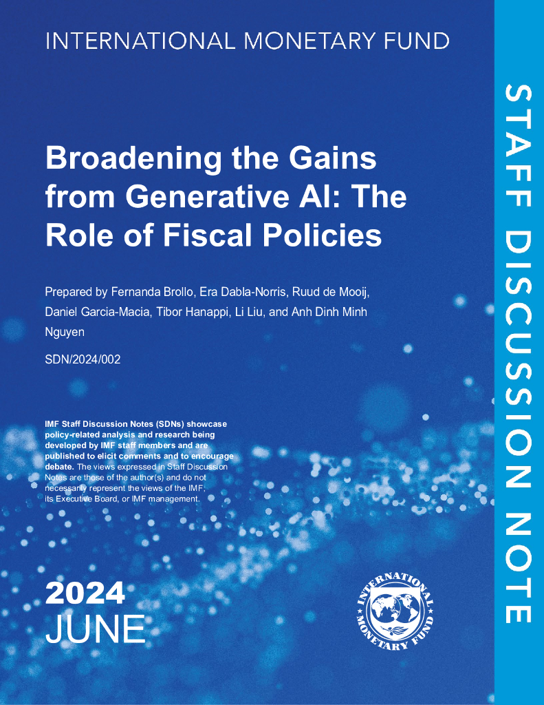 国际货币基金组织：2024扩大世代人工智能的收益：财政政策的作用报告（英文版）