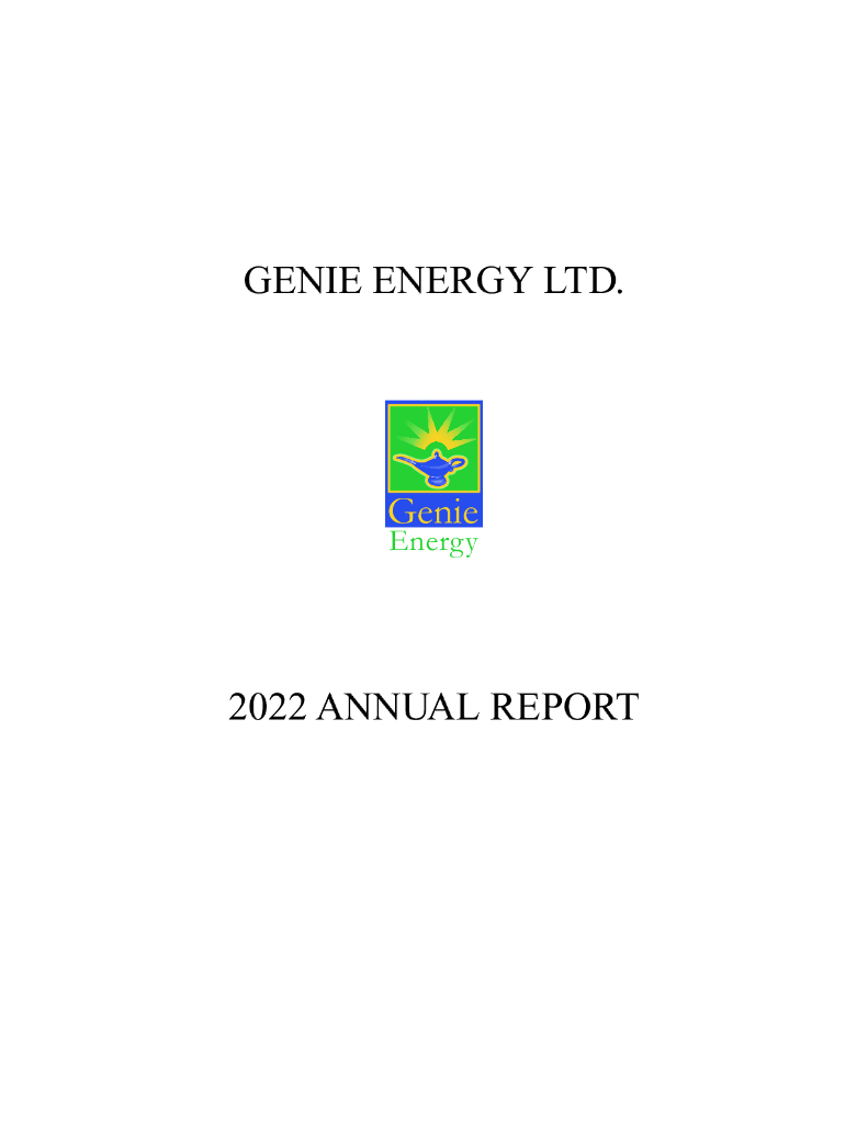 Genie Energy Ltd（GNE）2022财年年度报告（英文版）