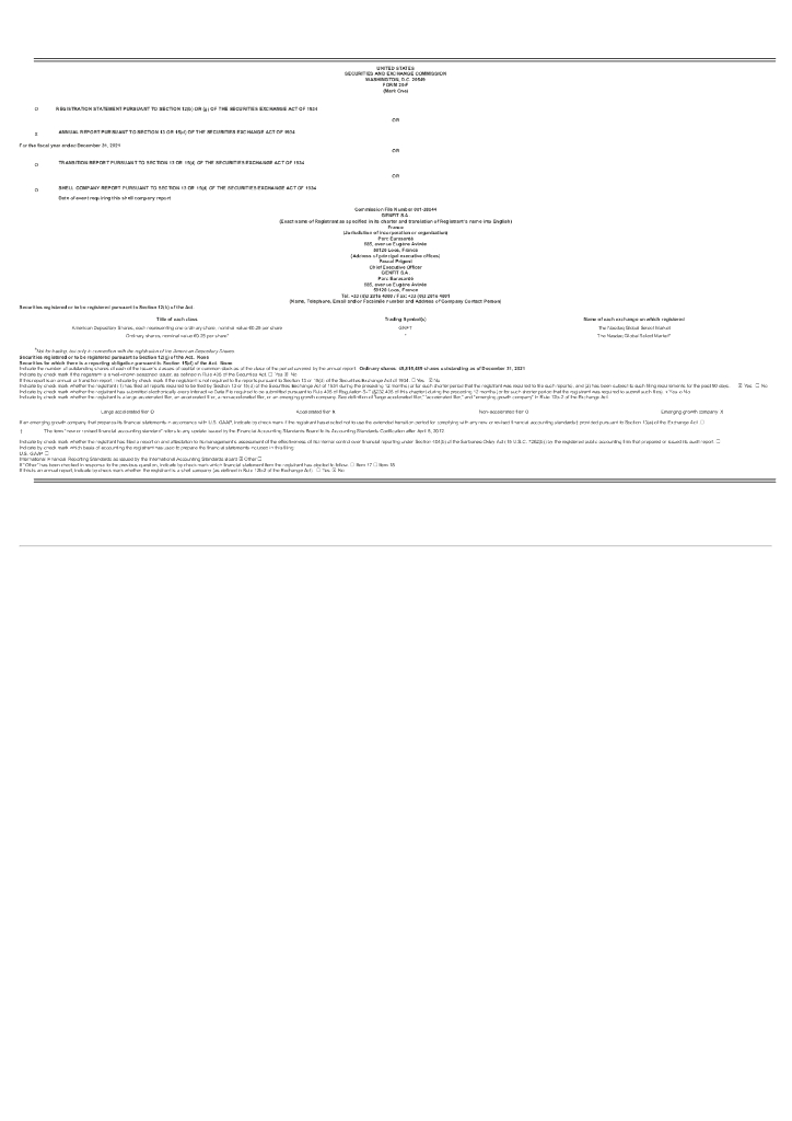 GENFIT S.A.（GNFT）2021财年年度报告（英文版）