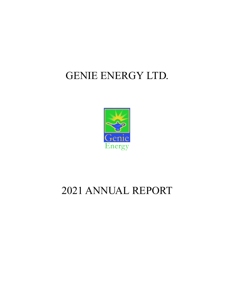 Genie Energy Ltd（GNE）2021财年年度报告（英文版）