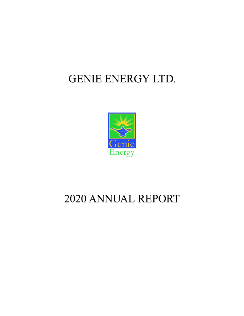 Genie Energy Ltd（GNE）2020财年年度报告（英文版）