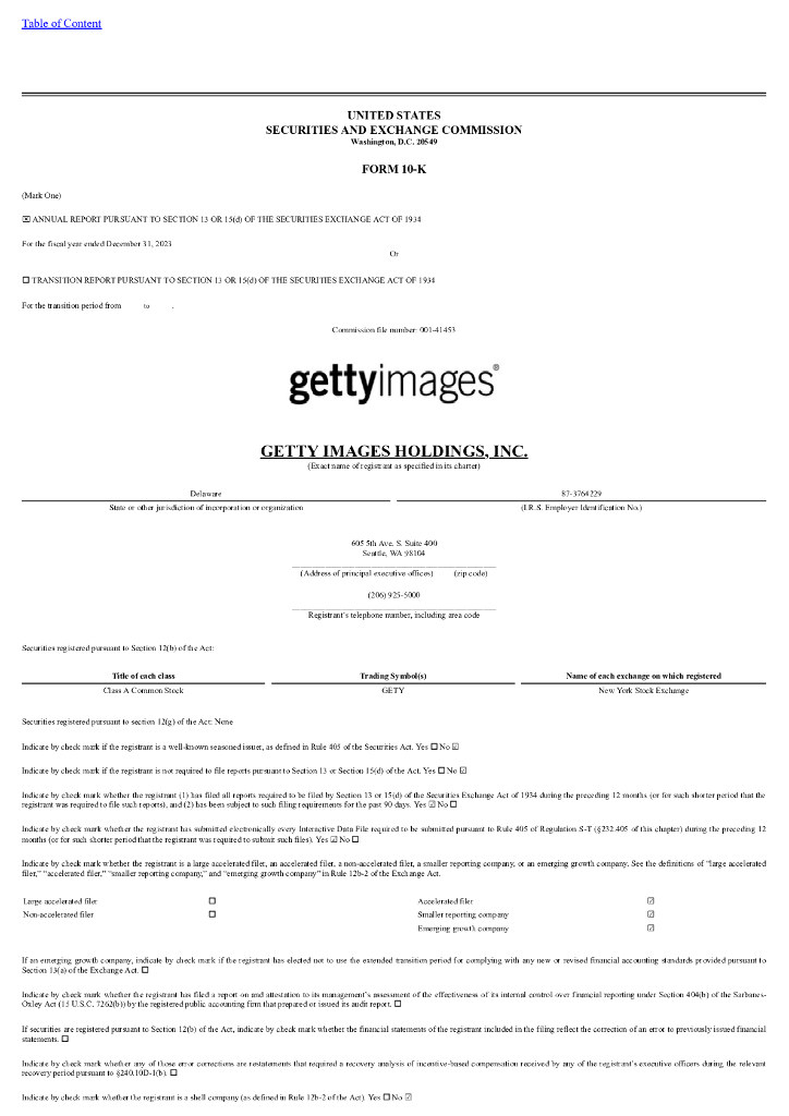 Getty Images Holdings,Inc.（GETY）2023财年年度报告（英文版）