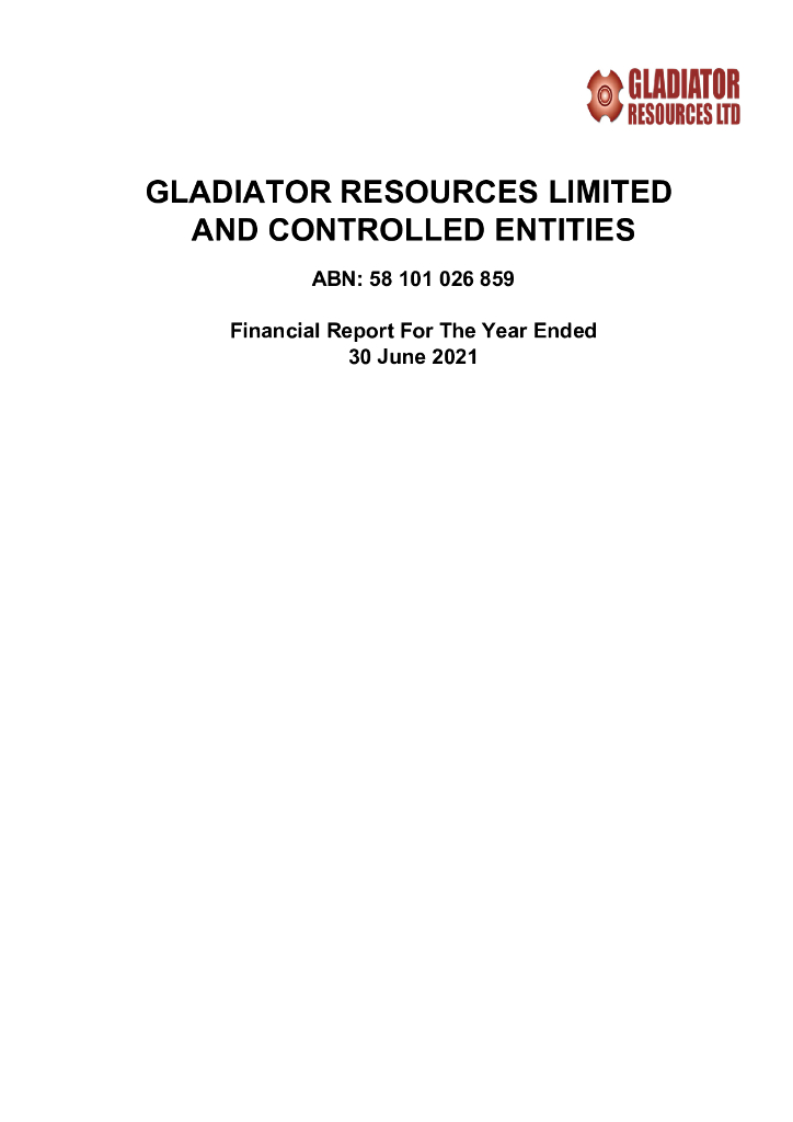 Gladiator Resources Limited（GLA）2021财年年度报告（英文版）