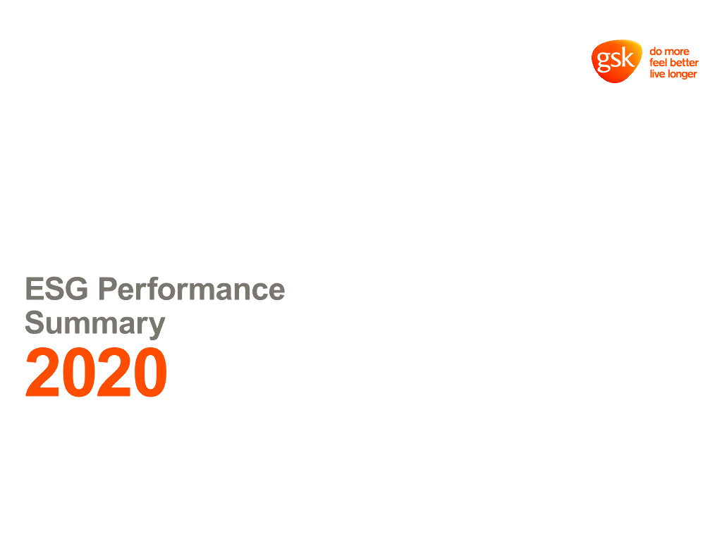 Glaxosmithkline plc（GSK）2020年ESG报告（英文版）