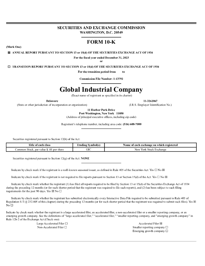 Global Industrial Company（GIC）2023财年年度报告（英文版）