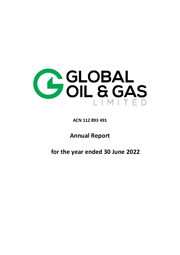 Global Oil&Gas Limited（GLV）2022财年年度报告（英文版）