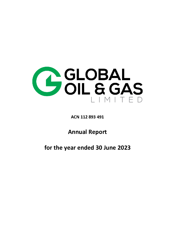 Global Oil&Gas Limited（GLV）2023财年年度报告（英文版）