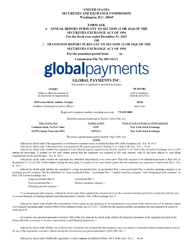Global Payments Inc.（GPN）2023财年年度报告（英文版）