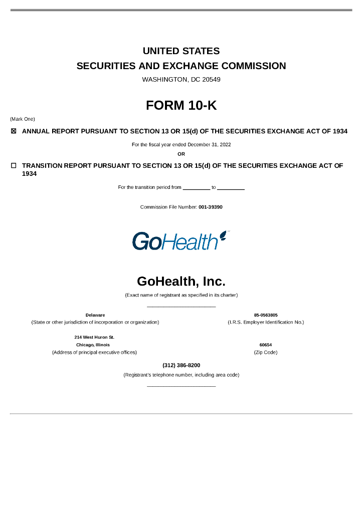 Gohealth（GOCO）2022财年年度报告（英文版）