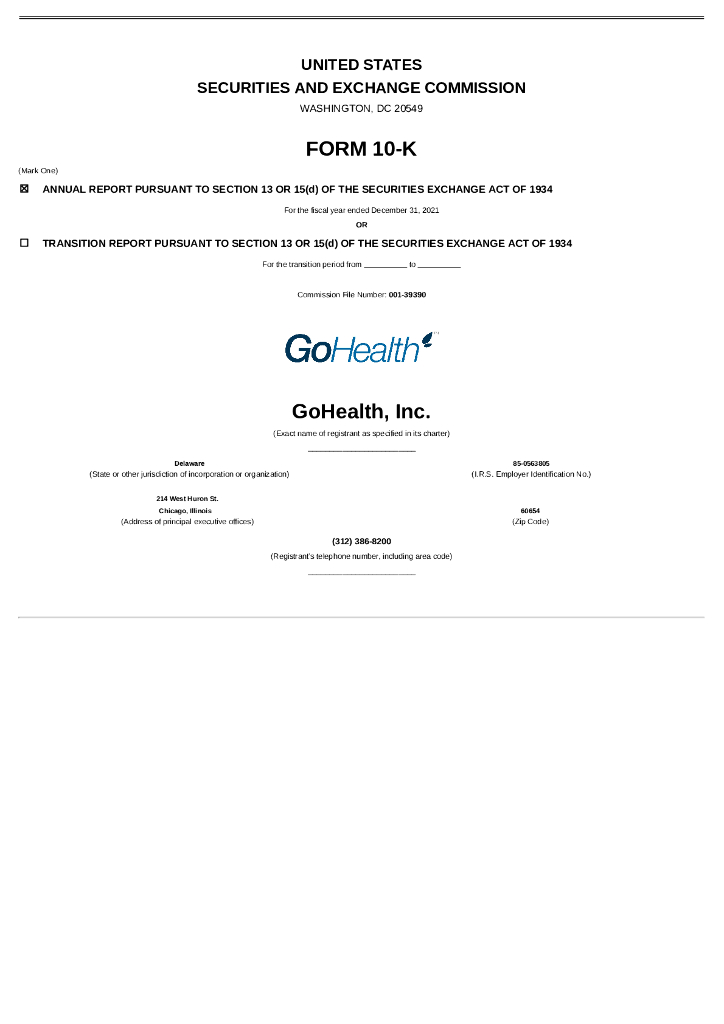 Gohealth（GOCO）2021财年年度报告（英文版）