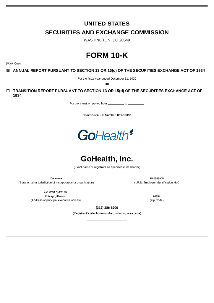 Gohealth（GOCO）2020财年年度报告（英文版）