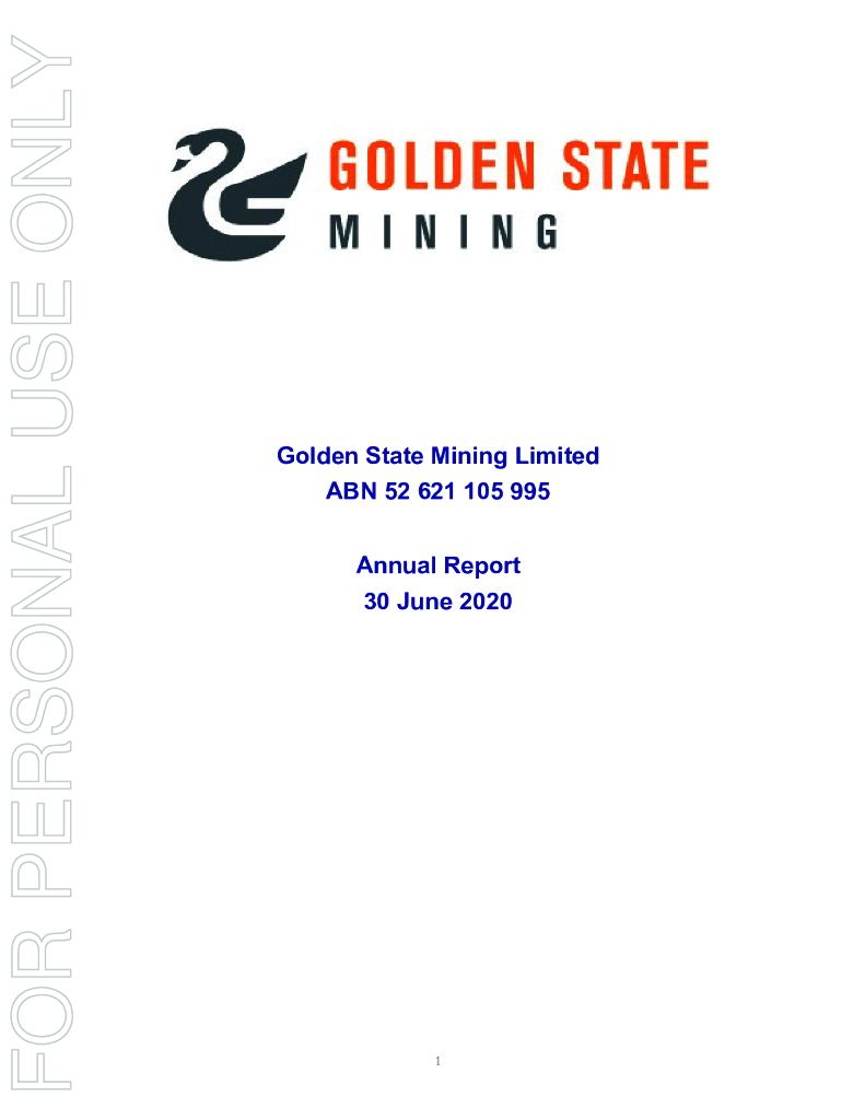 Golden State Mining（GSM）2020财年年度报告（英文版）