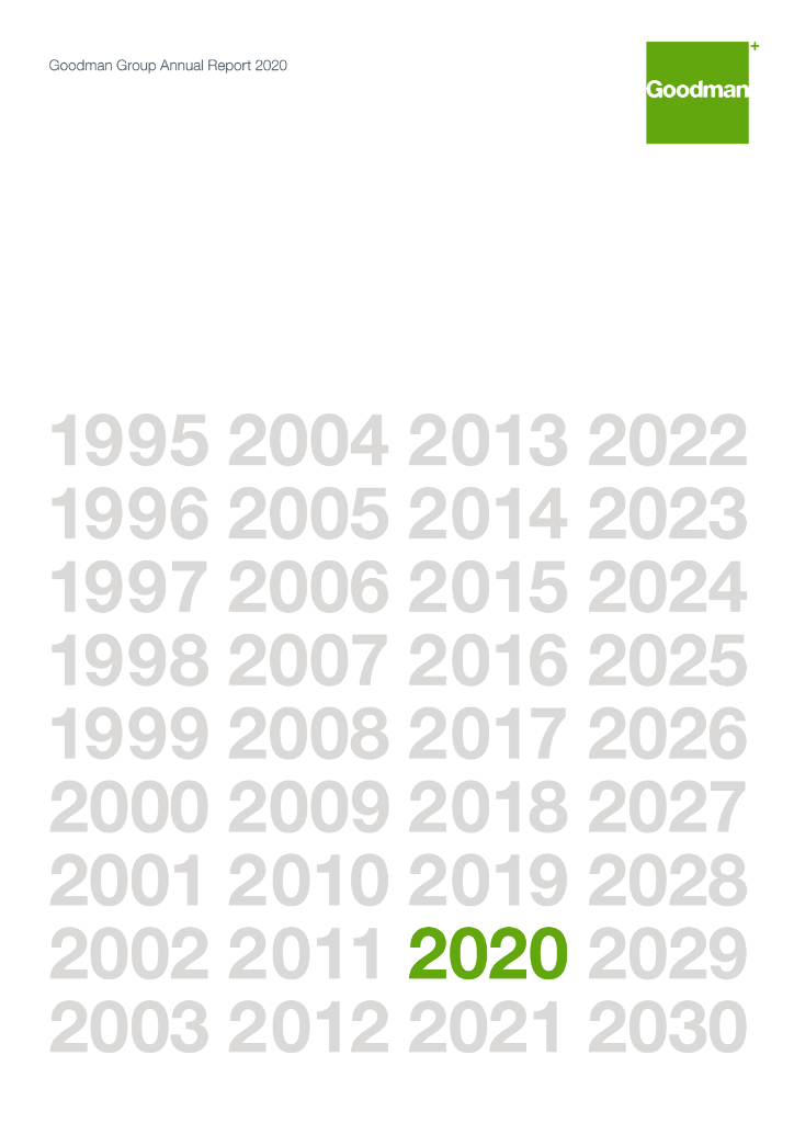 Goodman Group（GMG）2020财年年度报告（英文版）