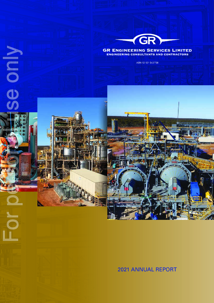 GR Engineering Services Limited（GNG）2021财年年度报告（英文版）