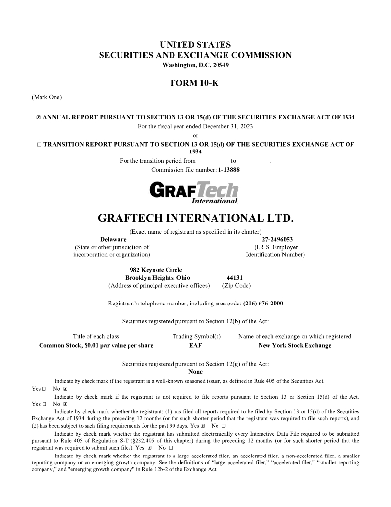 GrafTech International Ltd.（GTI）2023财年年度报告（英文版）