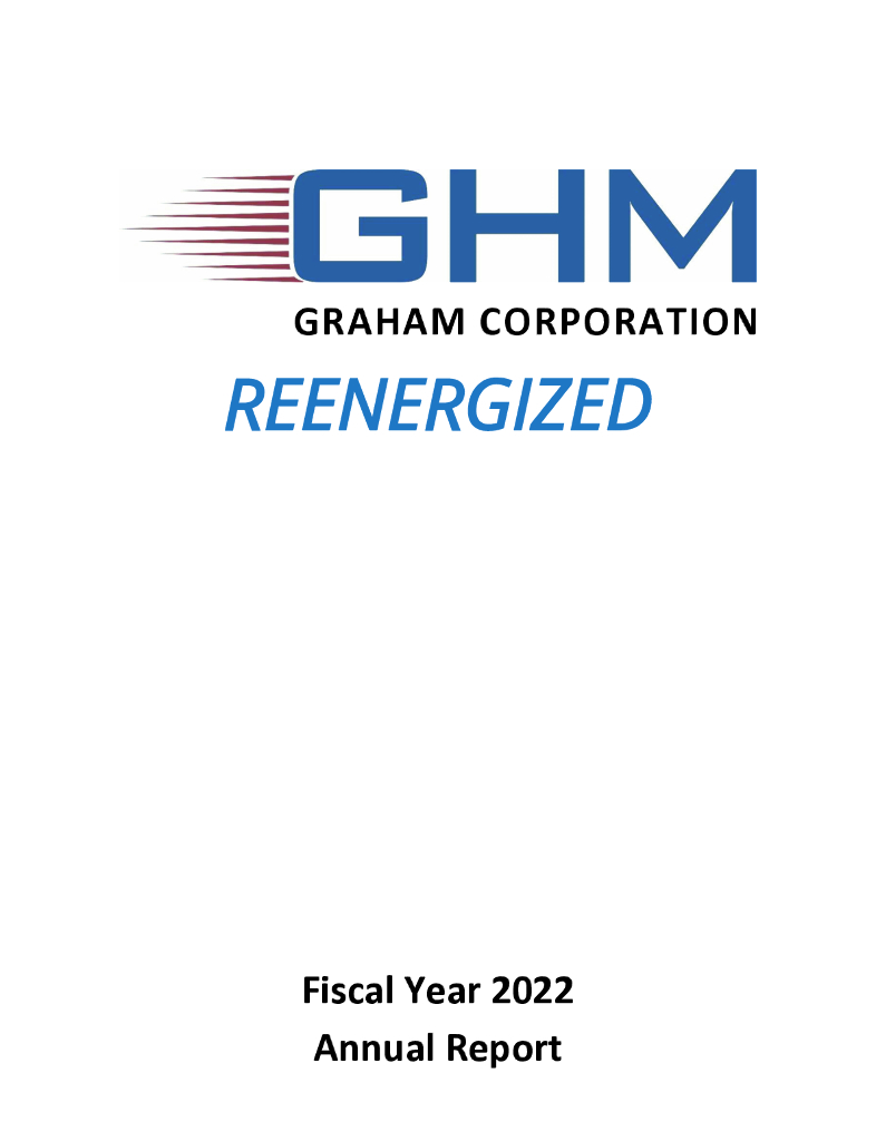 Graham Corporation（GHM）2022财年年度报告（英文版）