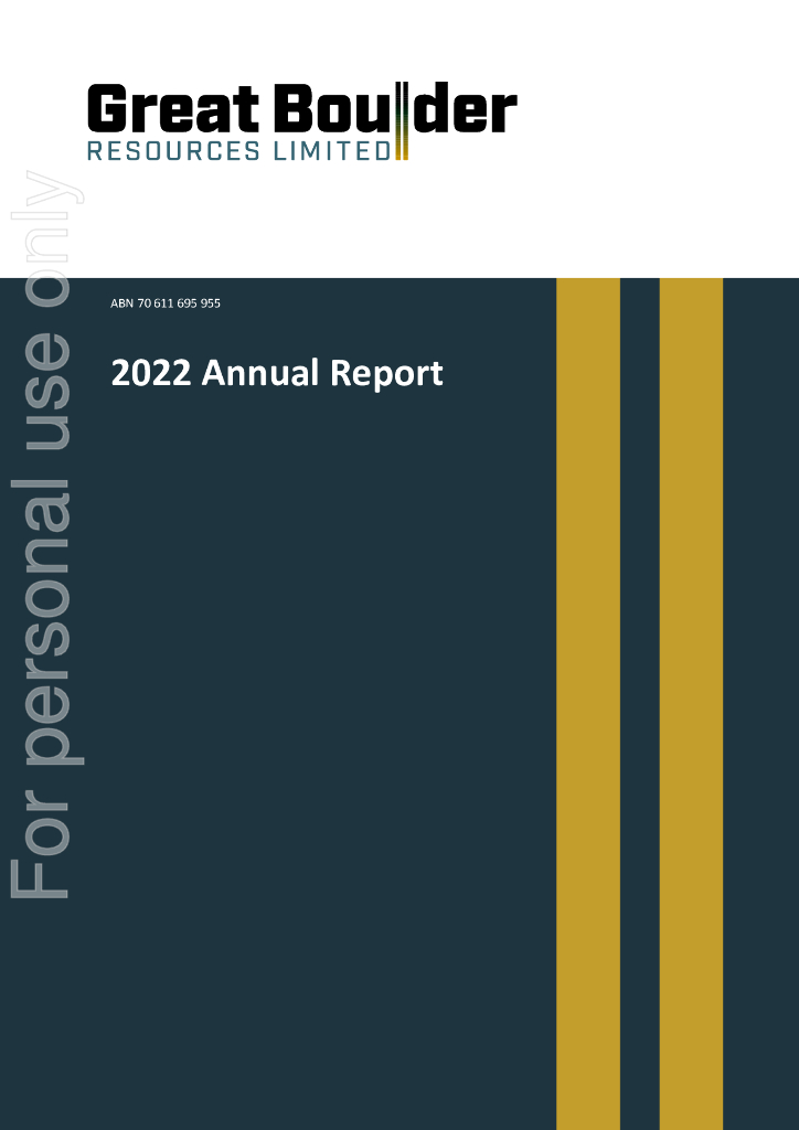 Great Boulder Resources（GBR）2022财年年度报告（英文版）