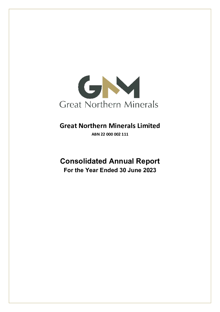 Great Northern Minerals Limited（GNM）2023财年年度报告（英文版）