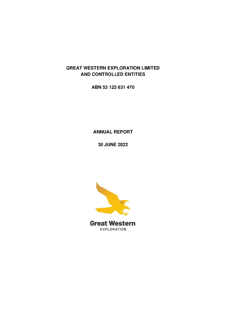 Great Western Exploration Limited（GTE）2022财年年度报告（英文版）